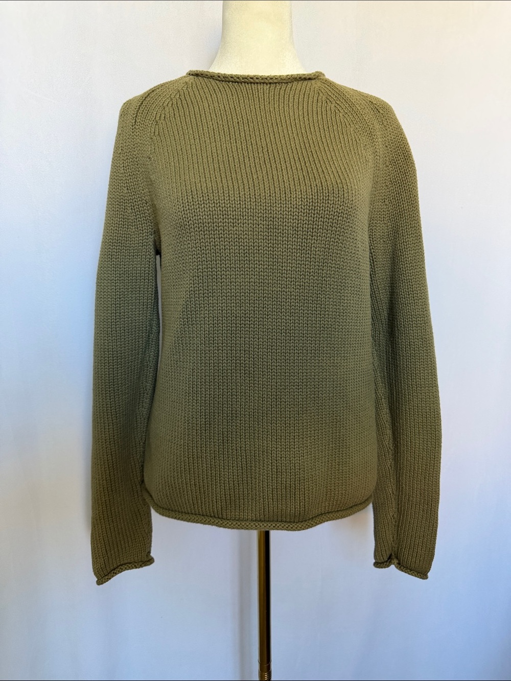 J. Crew Rollneck Pullover Sweater Sz S Frosty Olive Preppy Classic 90s Nautical - Picture 2 of 9